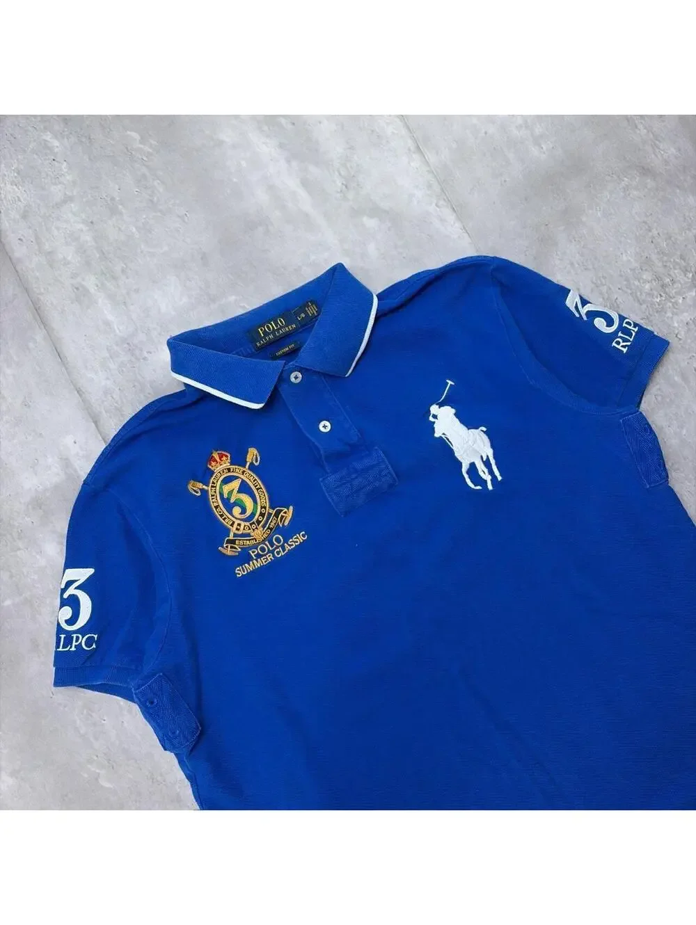 Y2K Blue Polo Ralph Lauren Big Pony Chief Keef Polo Shirt